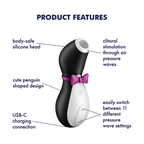 Satisfyer Penguin Pro – Rechargeable Pressure Wave Vibrator with 11 Programs > Sex Toys For Ladies > Clitoral Vibrators and Stimulators