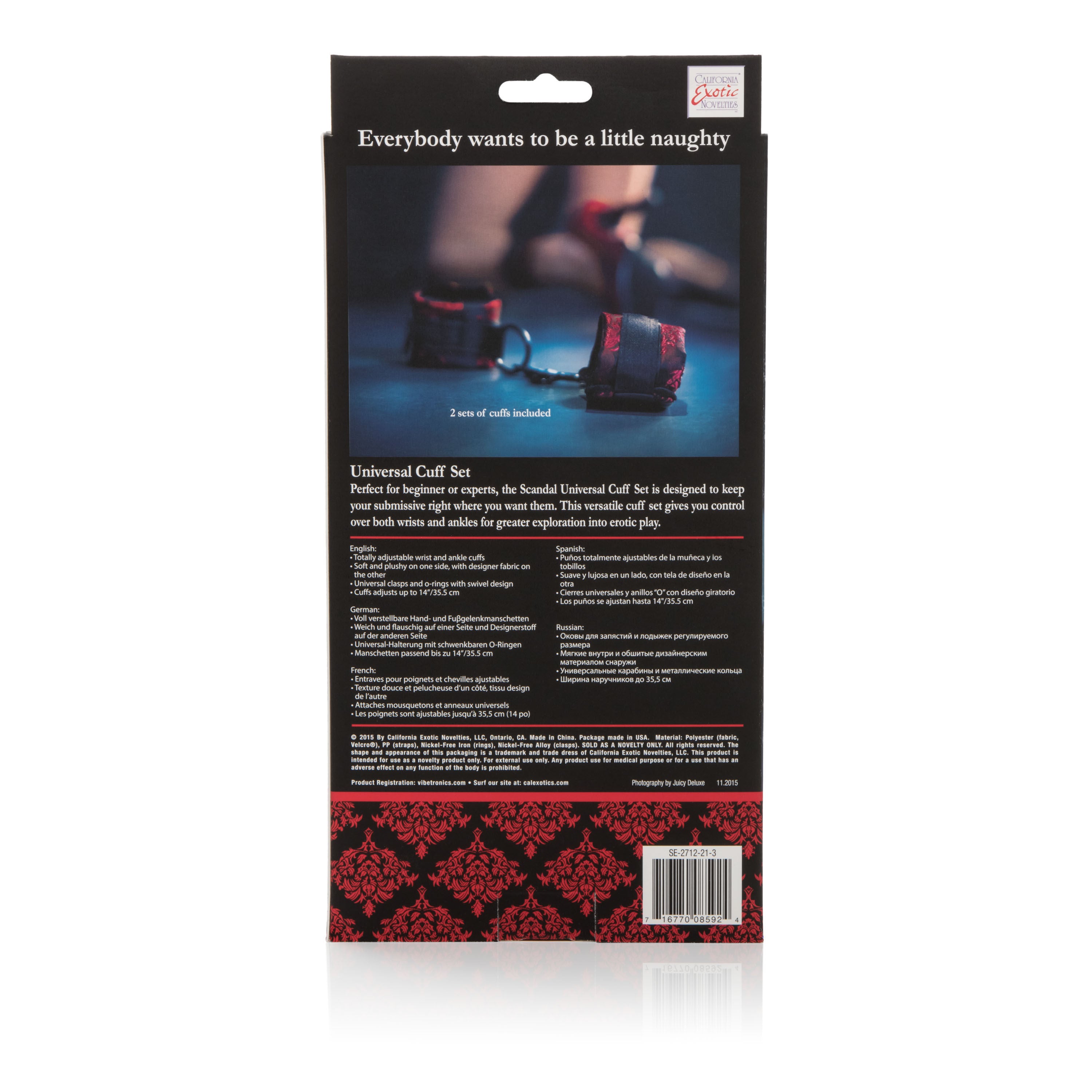 CalExotics Scandal Universal Cuff Set – Adjustable Wrist and Ankle Restraints > Bondage Gear > Restraints