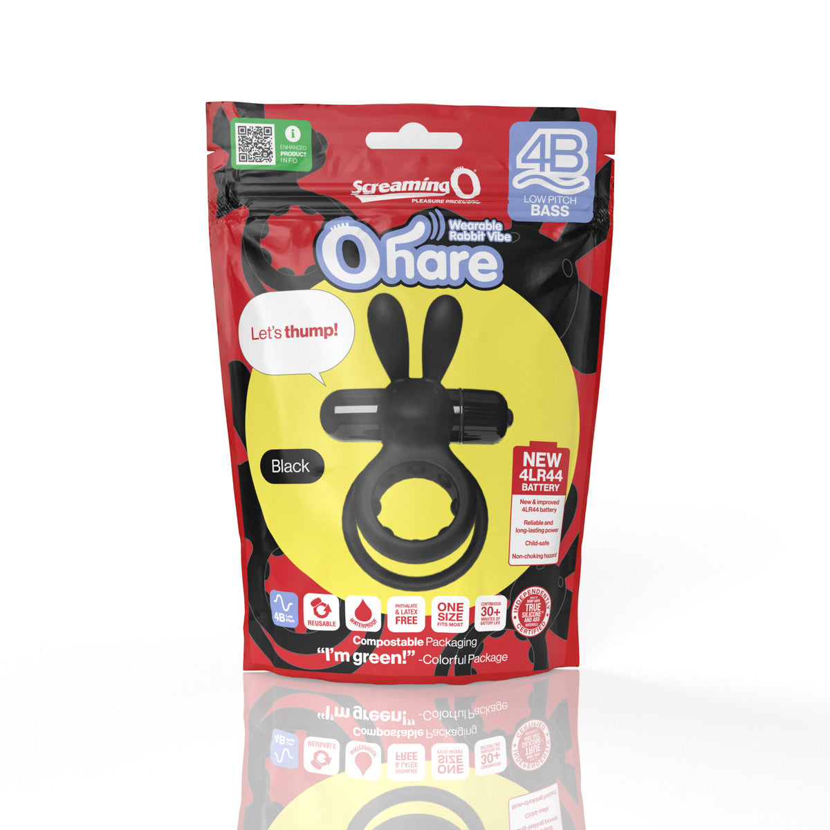 Screaming O 4B Ohare Low Pitch Bass True Silicone Double Ring Rabbit Vibrator > Sex Toys > Couples Toys