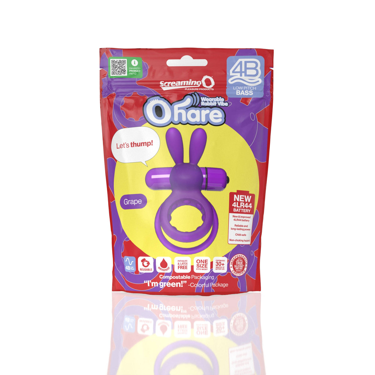 Screaming O 4B Ohare Low Pitch Bass Double Ring Rabbit Vibrator > Sex Toys > Couples Toys