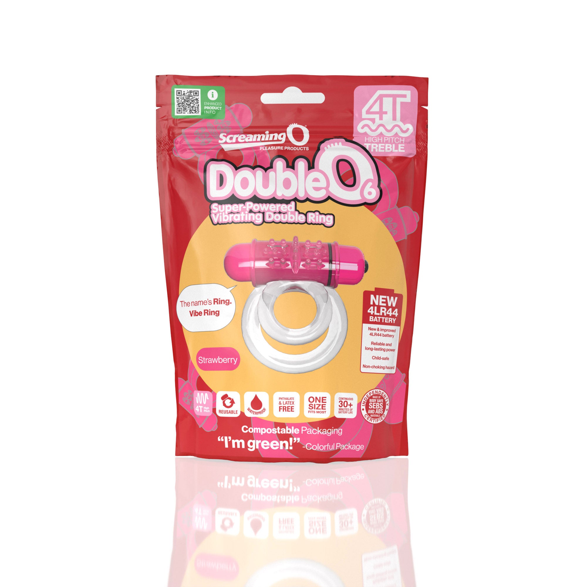 Screaming O 4T DoubleO 6 Strawberry – Super-Powered Vibrating Double Ring Cock Rings Vibrating