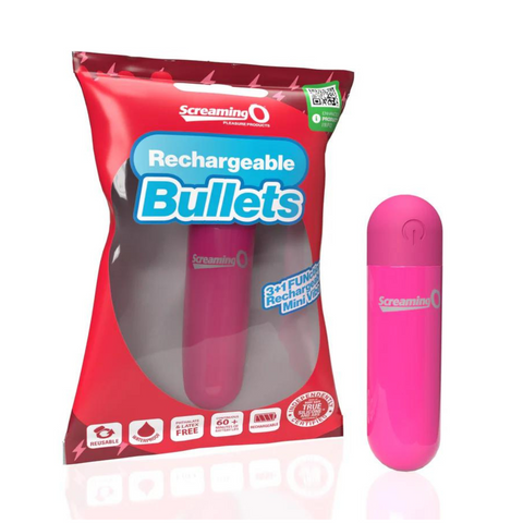 Screaming O Rechargeable Bullets Pink Compact Waterproof Mini Vibrator BULLETS