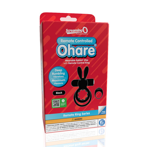 Screaming O Remote Controlled Ohare Vibrating Ring Black – Deep Rumbling Vibrations Cock Rings Vibrating