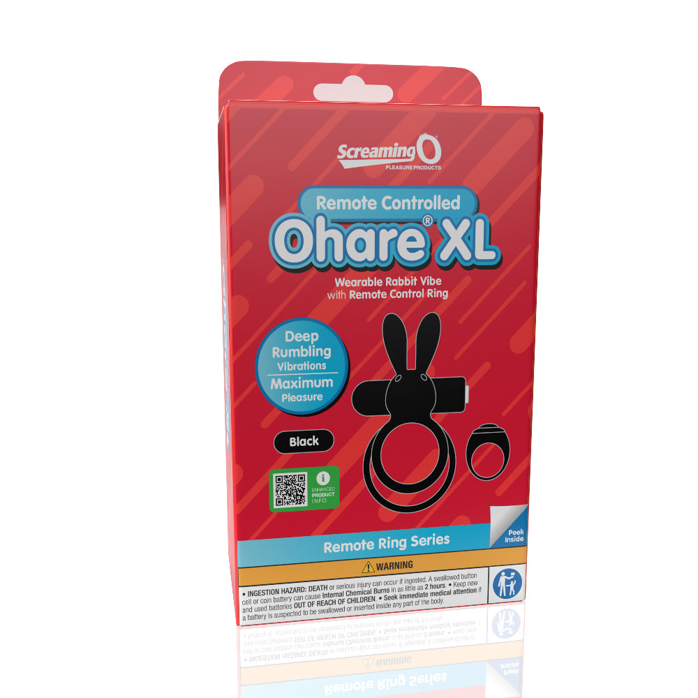 Screaming O Remote Controlled Ohare XL Vibrating Ring Black – Powerful Remote-Controlled Stimulation Cock Rings Vibrating