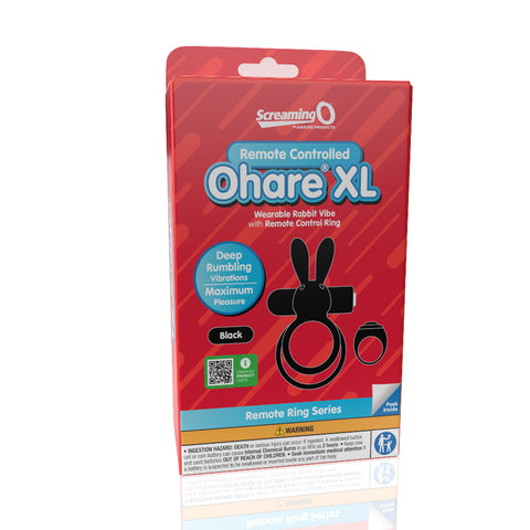 Screaming O Remote Controlled Ohare XL Vibrating Ring Black – Powerful Remote-Controlled Stimulation Cock Rings Vibrating