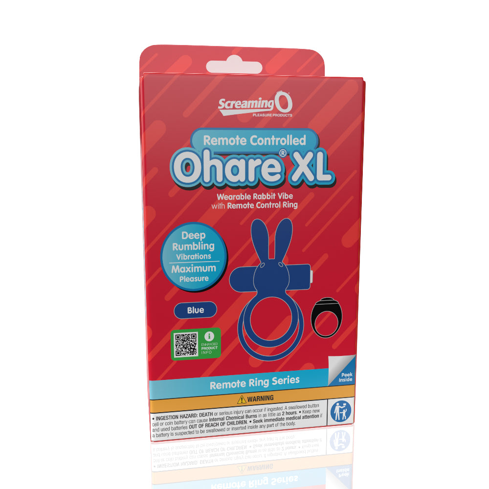 Screaming O Remote Controlled Ohare XL Vibrating Ring Blue – Targeted Deep Rumbling Vibrations Cock Rings Vibrating