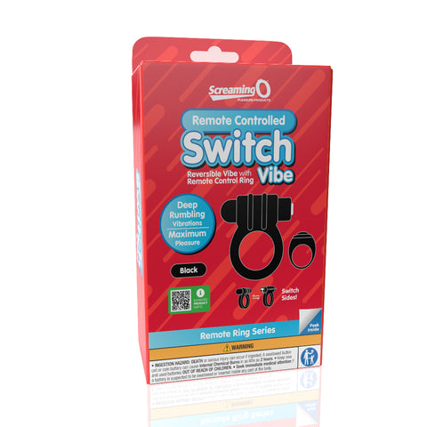 Screaming O Remote Controlled Switch Vibrating Ring Black – Deep Rumbling Vibration Cock Rings Vibrating