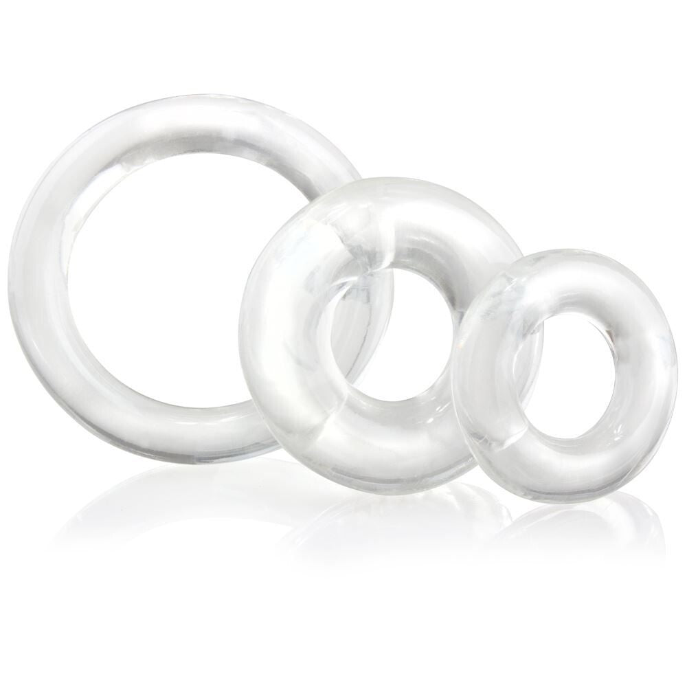 Screaming O RingO X3 Mixed Pack Cock Rings – 3-Pack Different Styles and Tensions Clear > Cock Ring > Sets