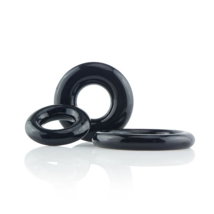 RingO X3 Cock Rings Mixed Pack - Black Secondary image