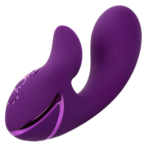California Dreaming Huntington Beach Heartbreaker Purple Silicone Rechargeable Massager with Dual Motors and 10 Suction Functions STIMULATORS