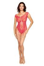 Seamless Watermelon Garter Teddy Lingerie With Rhinestone Accents > Clothes > Teddies