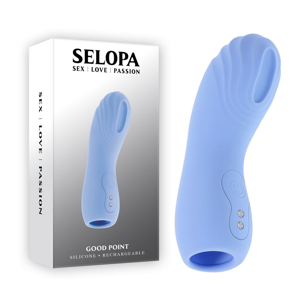 Selopa Good Point Hollow Vibrating Finger Stimulator Black Finger Stimulator