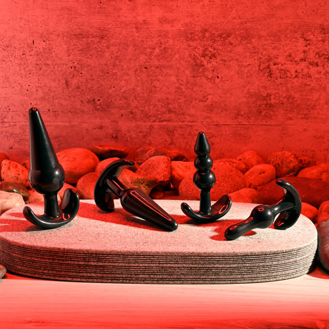 Selopa Intro To Plugs Black Butt Plugs Set of 4 > Anal Range > Butt Plug Kits