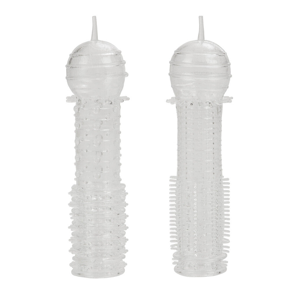 Senso Silicone Penis Sleeves 2 Pack Clear Flexible Stretch SLEEVES