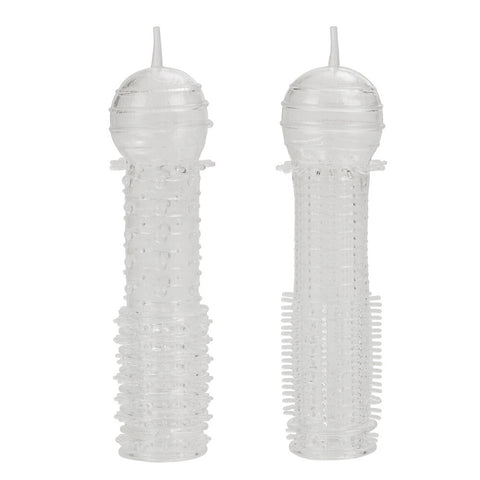 Senso Silicone Penis Sleeves 2 Pack Clear Flexible Stretch SLEEVES