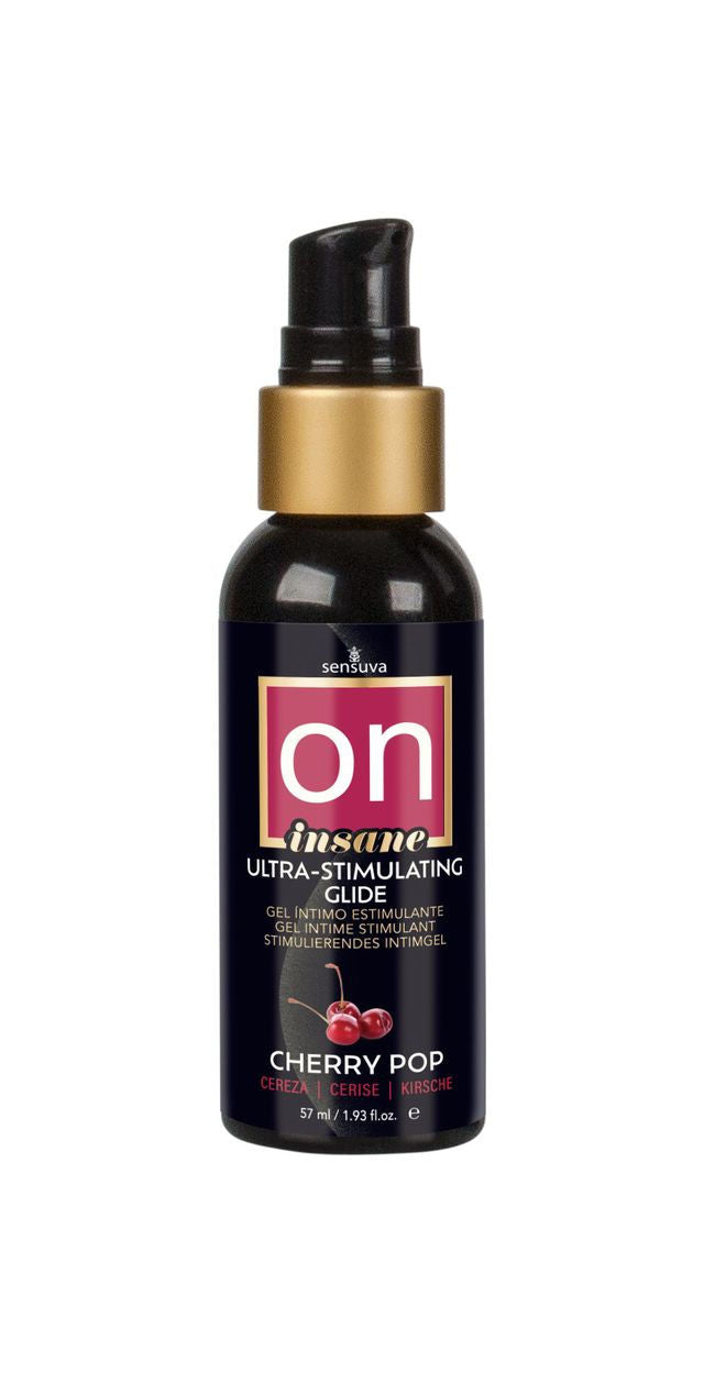 Sensuva On Insane Ultra-Stimulating Cherry Pop Glide 2oz Gel Enhancers Female