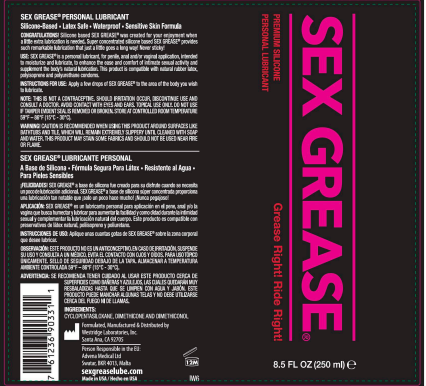 Sex Grease Silicone Based Personal Lubricant 8.5 Ounce Bottle Silicone Lubricant
