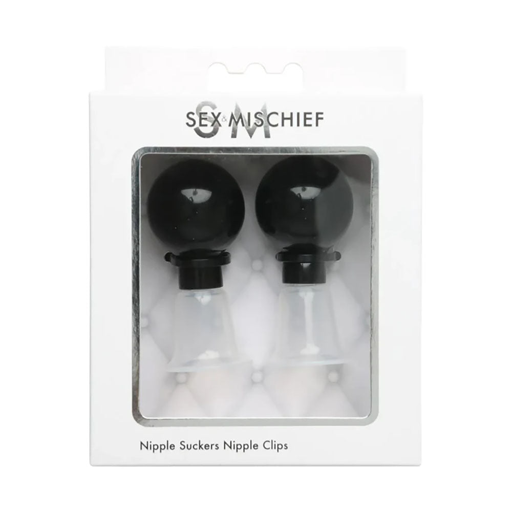 Sex & Mischief Nipple Suckers Set of Two with Black Suction Cups and Clear Clips – Nipple Suckers > Sex Toys > Nipple Suckers
