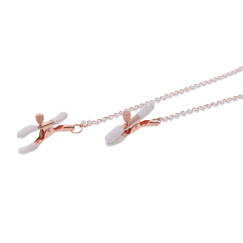 Sex & Mischief Peaches n CreaMe Collar with Nipple Clamps 35-44.5 cm Nipple Clamps