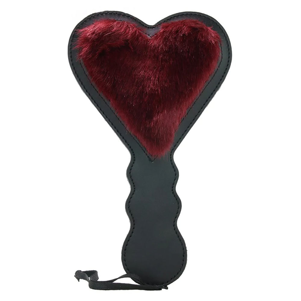 Sex and Mischief Enchanted Heart Paddle – Vegan Fur and Faux Leather Bondage Paddle > Bondage Gear > Paddles