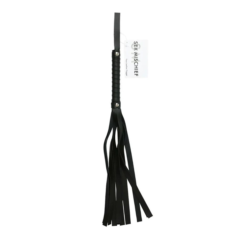 Sex and Mischief Faux Leather Flogger 24 Inches – Sensation Play Accessory > Bondage Gear > Whips & Floggers