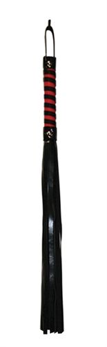 Sex and Mischief Red and Black Stripe Flogger for Adults Whips & Paddles