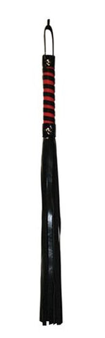 Sex and Mischief Red and Black Stripe Flogger for Adults Whips & Paddles