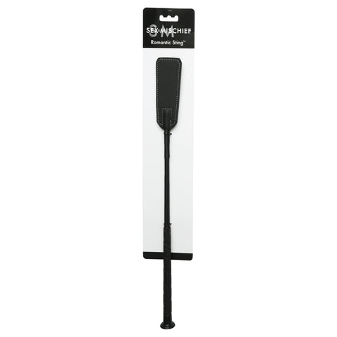 Sex and Mischief Romantic Sting Crop Black Adult Toy Accessory Whips & Paddles
