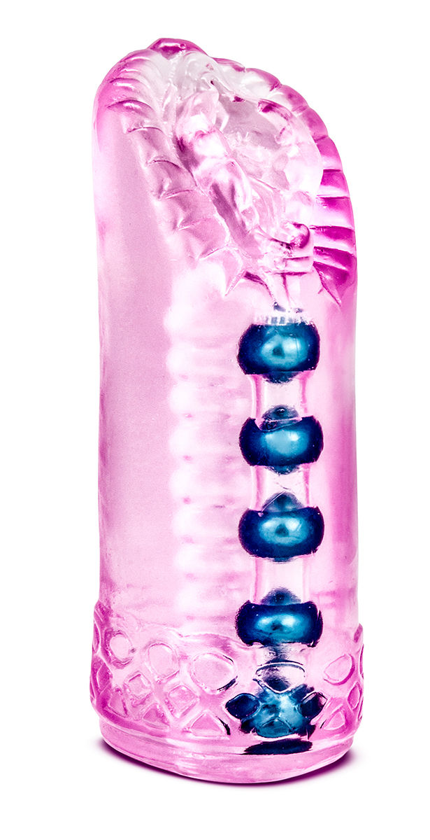 Sexy Pink Masturbator Sleeve with Soft Pleasure Pearls 5.5 Inch Strokers - Manual