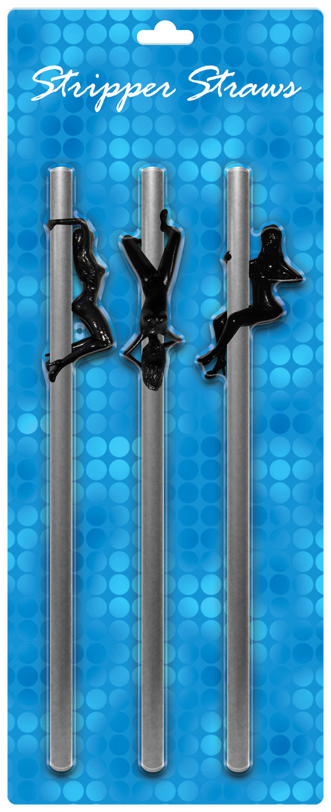 Sexy Stripper Drinking Straws Set with Movable Female Figurines Bachelor & Bachelorette Items