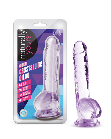 Naturally Yours 8 Inch Crystaline Dildo Amethyst DONGS
