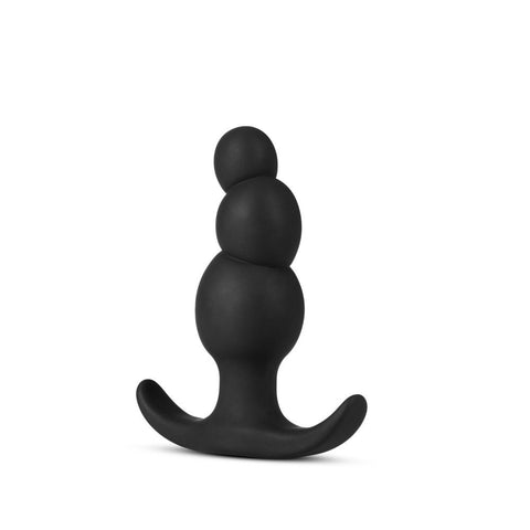 Anal Adventures Platinum Stacked Silicone Anal Plug Black Prostate Tools