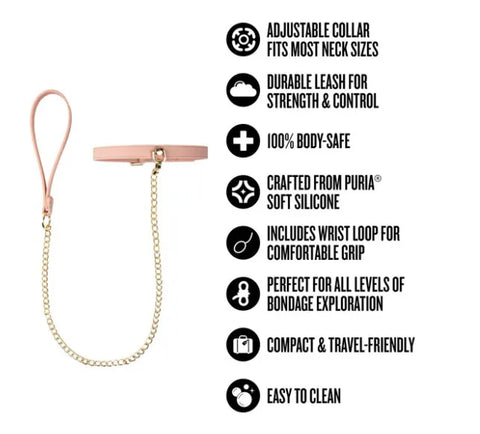Temptasia Ardor – Adjustable Silicone Collar and Leash Set > Bondage Gear > Collars & Leashes