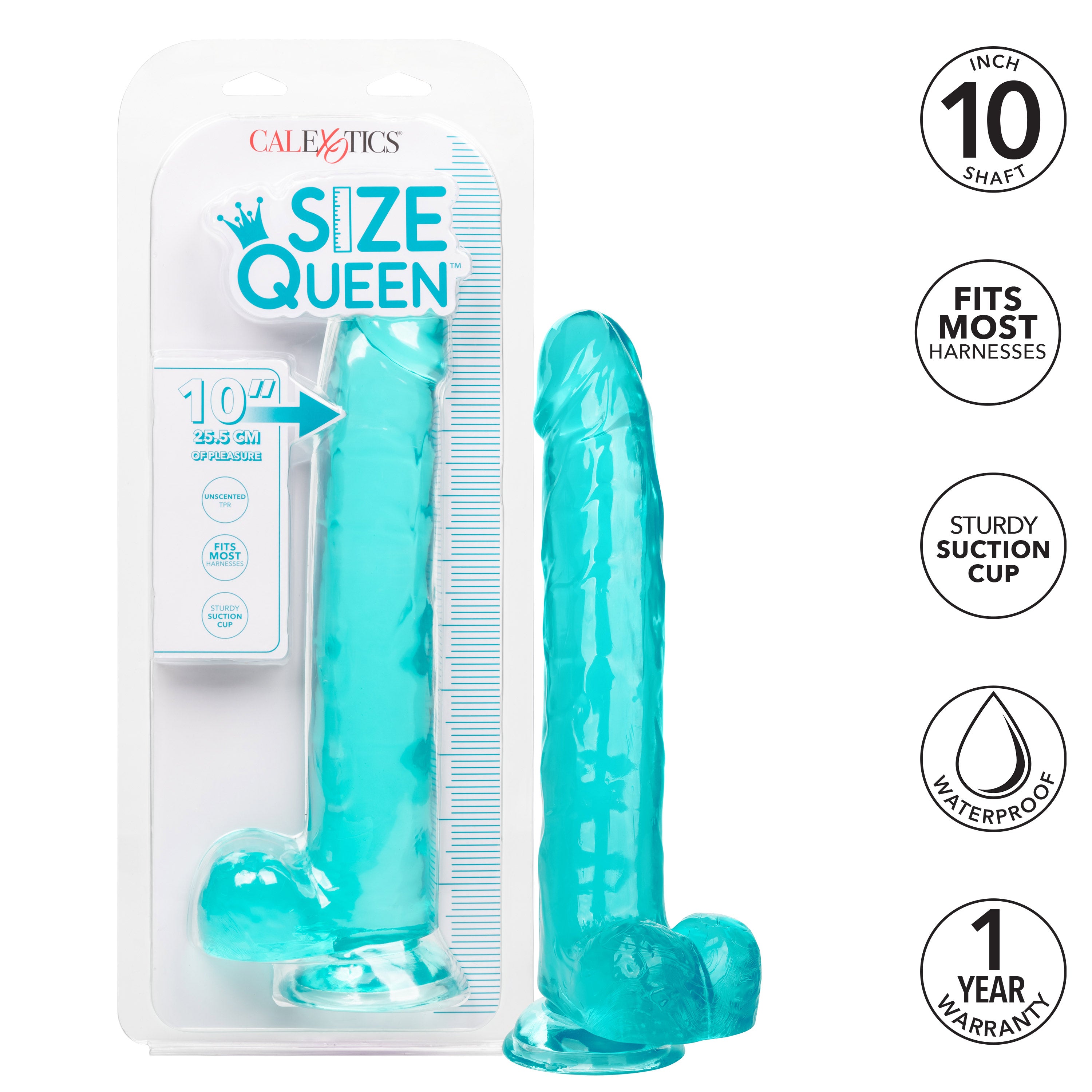 Size Queen 10 Inch Realistic Blue Dildo > Dildos > Large Dildos