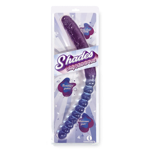 Shades 17 Inch Jelly Double Dong in Violet and Blue Double Dongs
