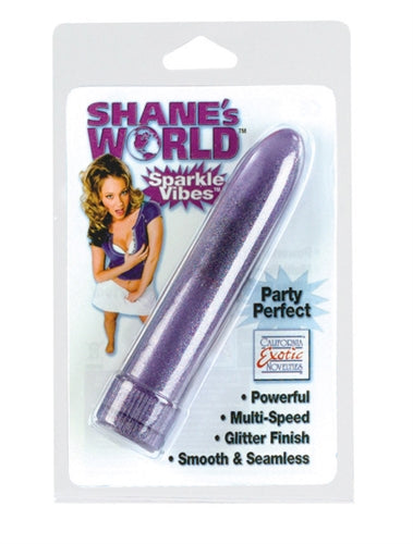 Shane's World Sparkle Vibe Purple 4.5 Inch Compact Multi-Speed Vibrator with Glitter Finish Vibrators