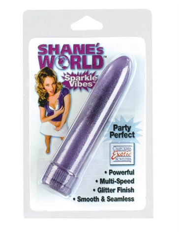 Shane's World Sparkle Vibe Purple 4.5 Inch Compact Multi-Speed Vibrator with Glitter Finish Vibrators