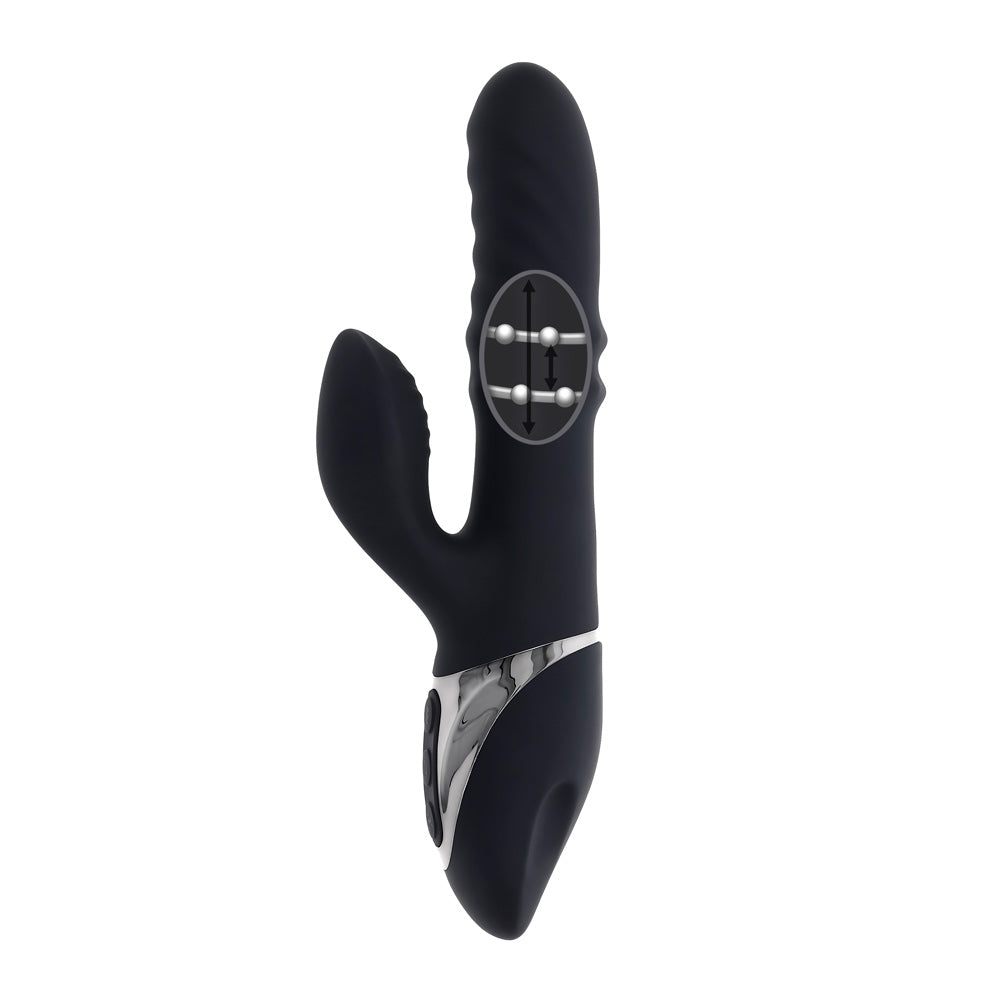 Ring It Home Dual Vibe Rechargeable Wireless Vibrator Black VIBRATORS-RABBIT
