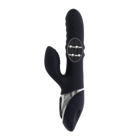 Ring It Home Dual Vibe Rechargeable Wireless Vibrator Black VIBRATORS-RABBIT