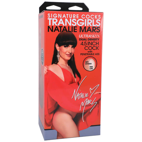 Signature Transgirl Natalie Mars 4.5 Inch Ultraskyn Dual Density Cock with Penetrable Ass Dongs Celebrity