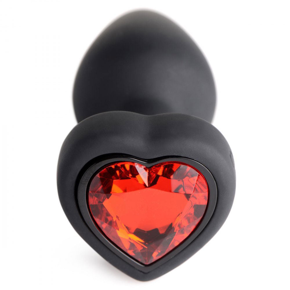 Silicone Red Heart Anal Plug with Remote Control Vibration Butt Plugs - Vibrating