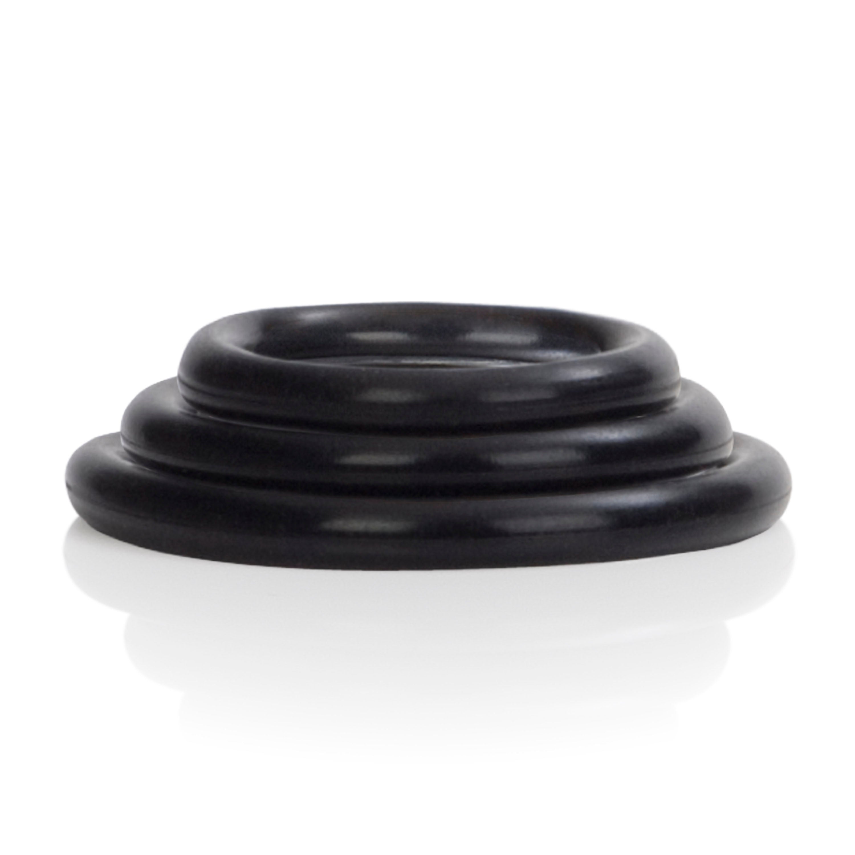 CalExotics Silicone Support Rings Set – Stretchy Comfortable Black Cock Rings Secondary image