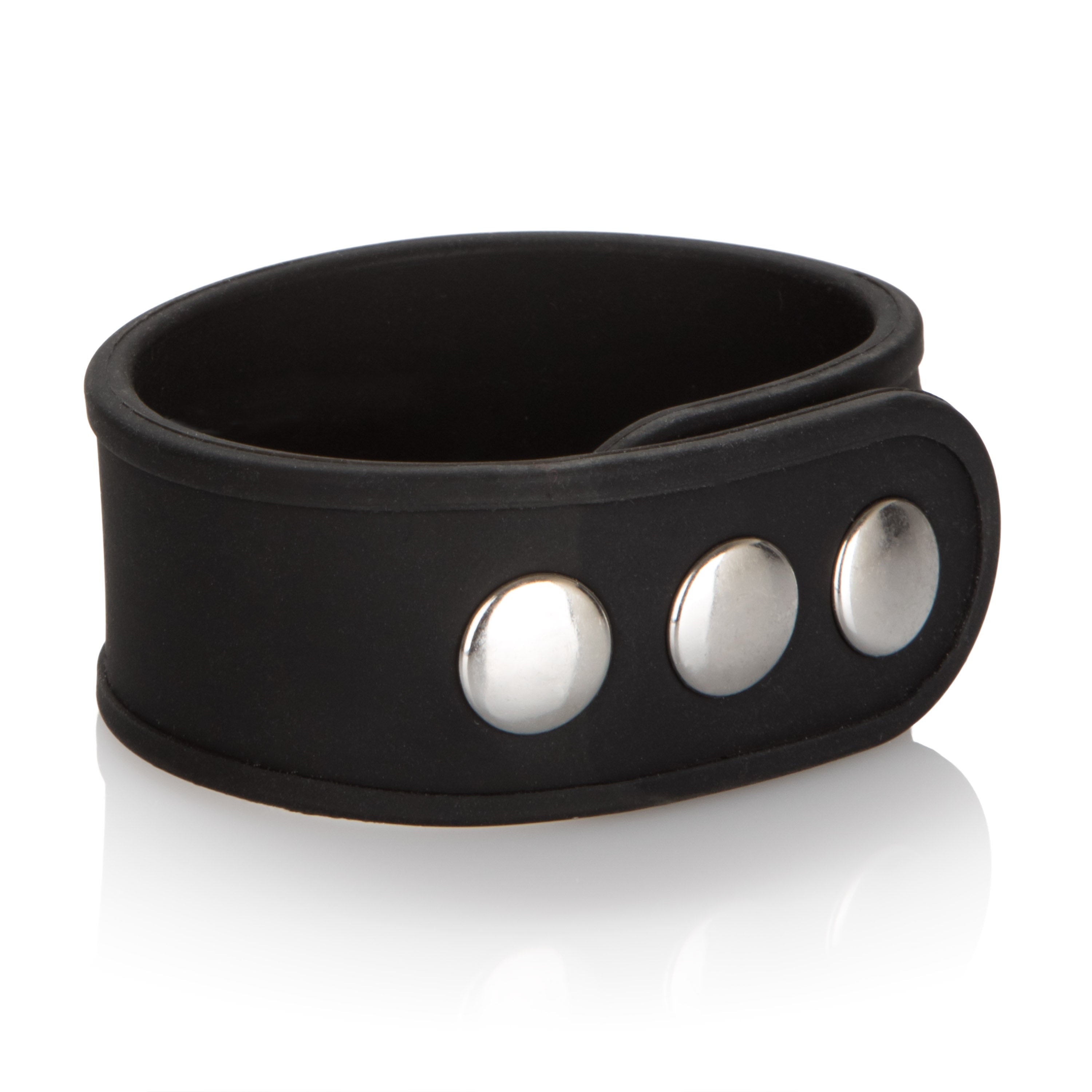 Silicone Tri-Snap Erection Ring Black with Adjustable Heavy-Duty Hardware > Cock Ring > Adjustable Main image
