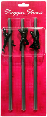 Silver Male Stripper Party Drinking Straws Set of Three Bachelor & Bachelorette Items