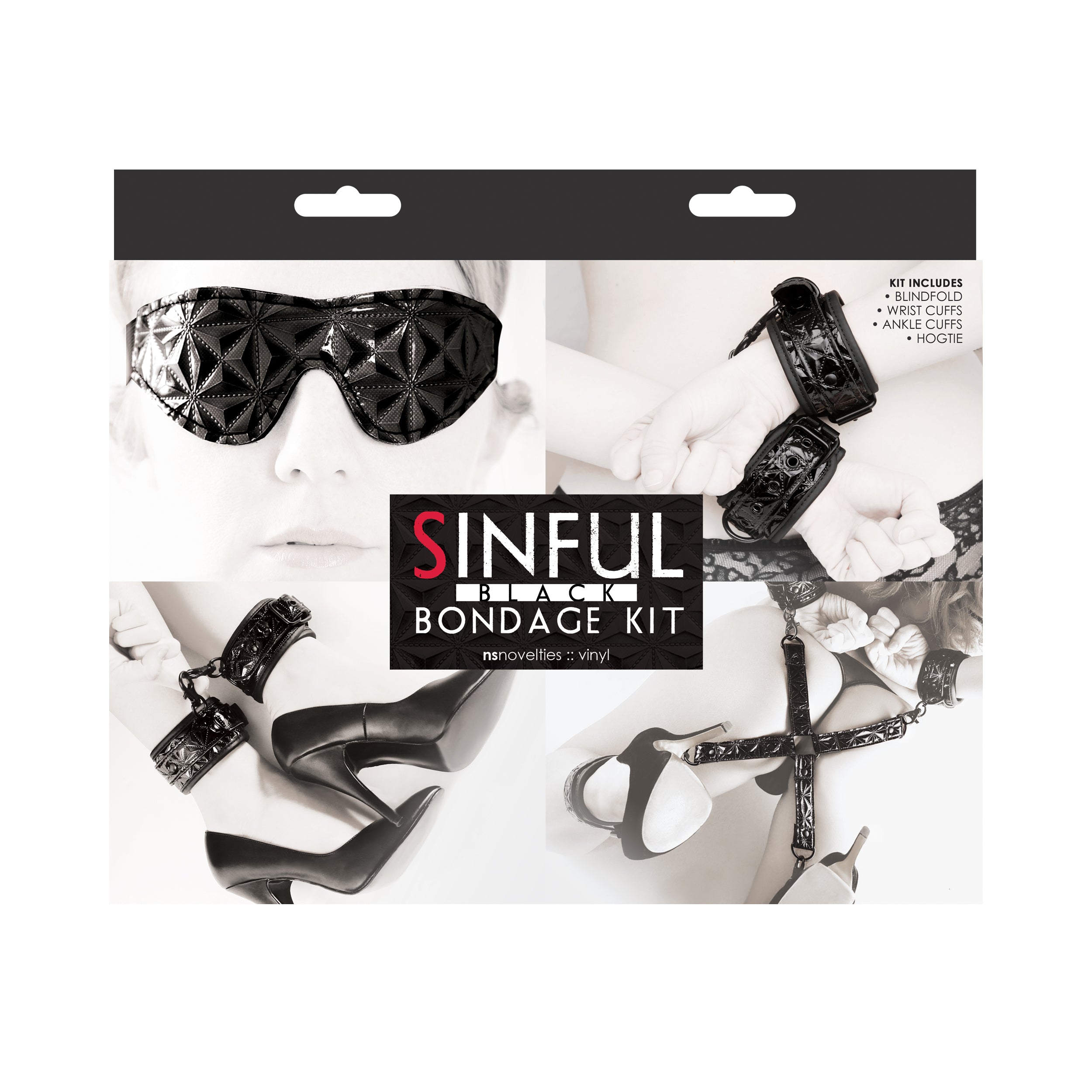 Sinful Black Bondage Kit With Restraints And Mask Set > Bondage Gear > Bondage Kits