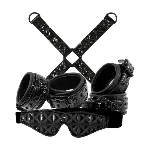 Sinful Black Bondage Kit With Restraints And Mask Set > Bondage Gear > Bondage Kits