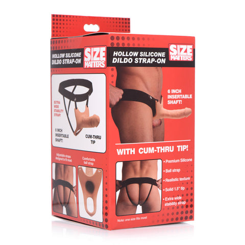 Size Matters Silicone Dildo Strap-On - 15.2 cm Hollow Strap-On STRAP-ONS