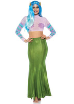 Shimmer Spandex Mermaid Costume Maxi Skirt Sexy Green Small Medium Green S M > Clothes > Costumes > Womens
