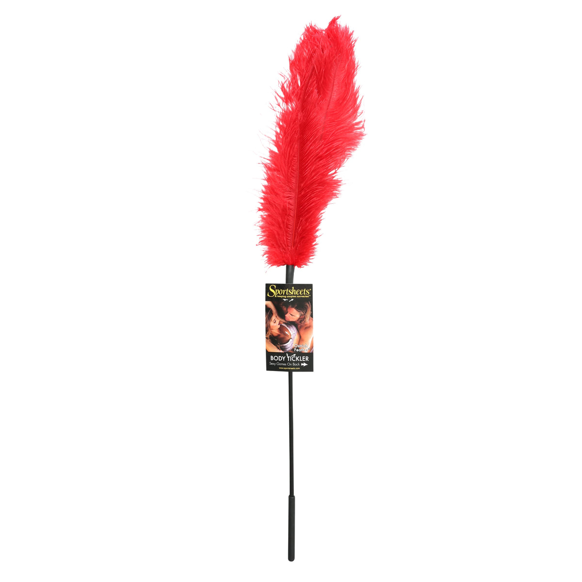 Black Ostrich Feather Tickler Red > Bondage Gear > Ticklers