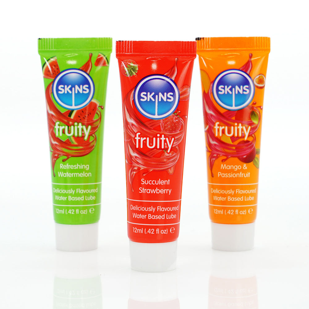 Skins Fruity Tubes Watermelon Strawberry Mango – 12ml Flavored Lubricant Secondary image